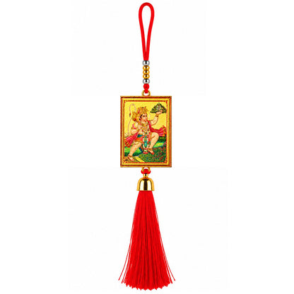 Hanuman Ji Hanging Dangler with Red Tassel | Spiritual Car & Home Hanging | Devotional Gift