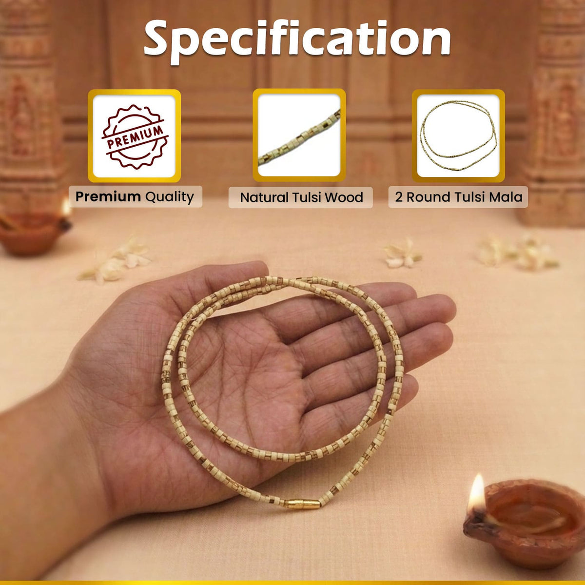 2 Round Iskcon Tulsi Kanthi Mala