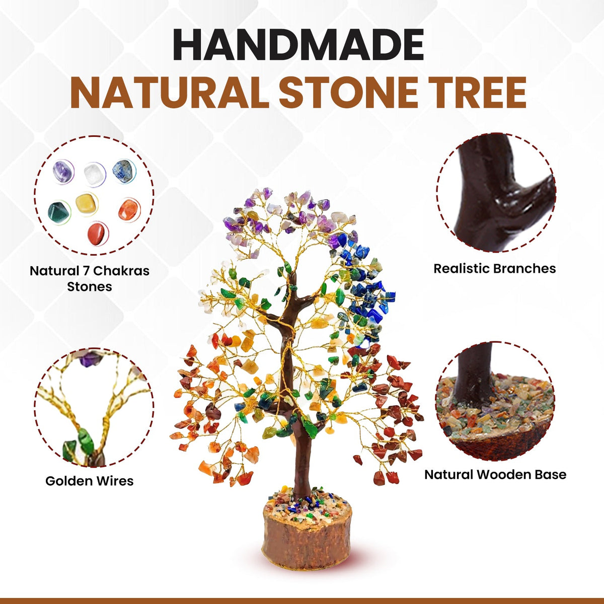 7 Chakra Tree (200-Beads) – Bring Positive Energy, Wealth & Balance in Your Home