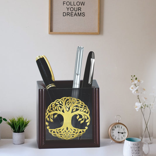 24K Gold Custom MDF Pen Holder for Gifting