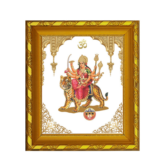 24K Gold Durga Mata Photo Frame for Home Decor