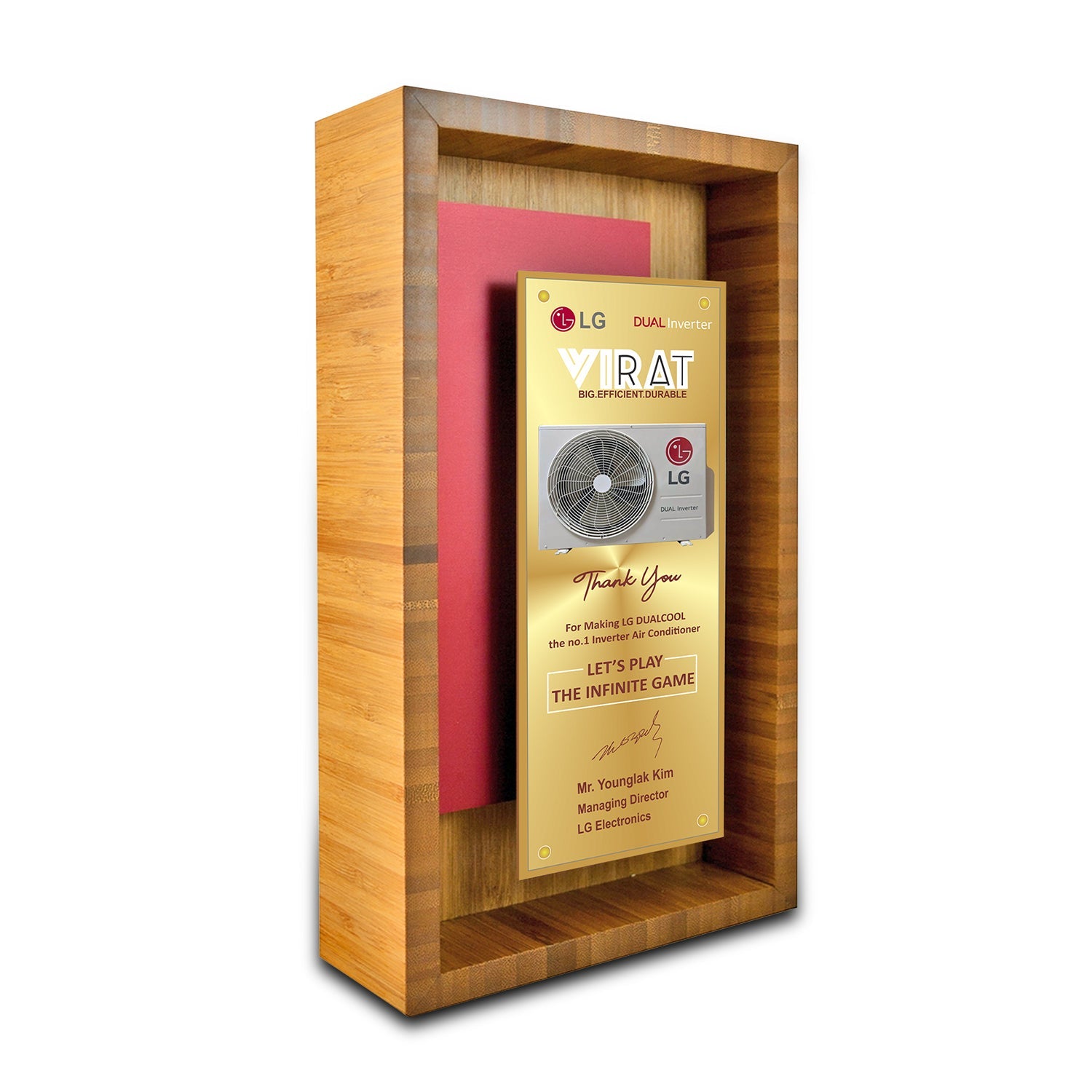 24K Gold Foil Custom MDF Memento for Corporate Gifts
