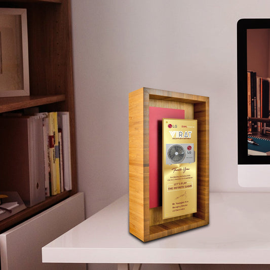 24K Gold Foil Custom MDF Memento for Corporate Gifts