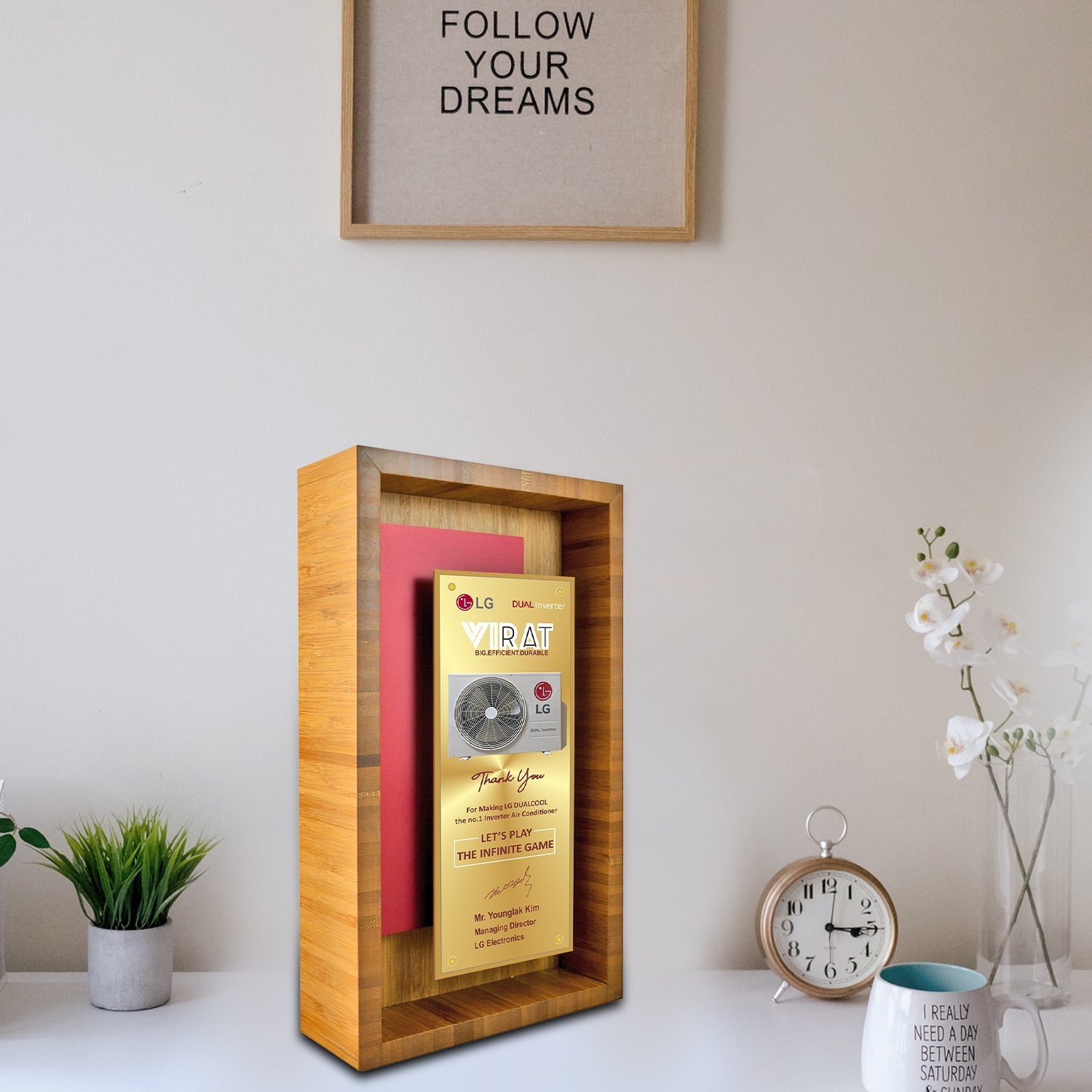 24K Gold Foil Custom MDF Memento for Corporate Gifts