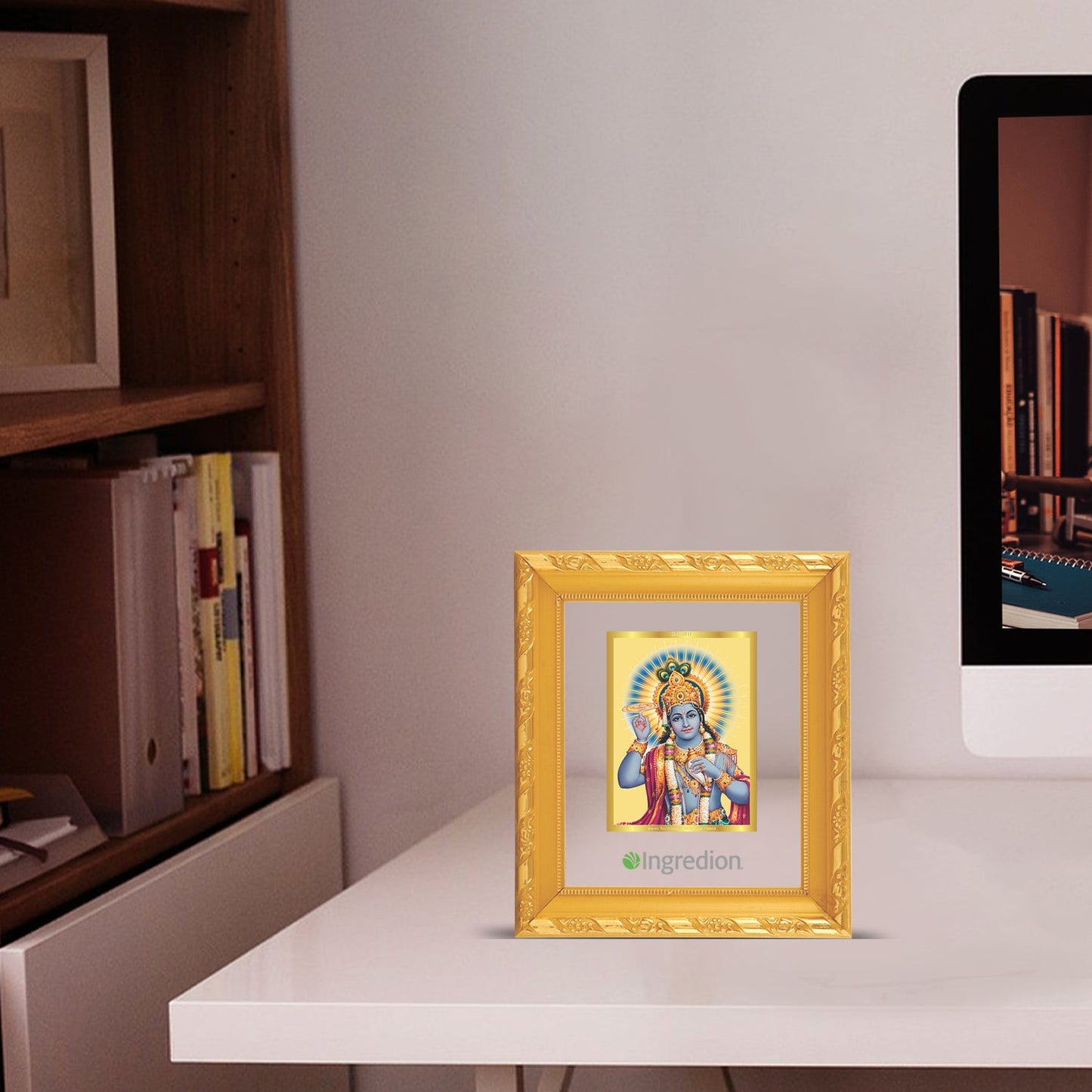 24K Gold Krishna Photo Frame for Corporate Gifting
