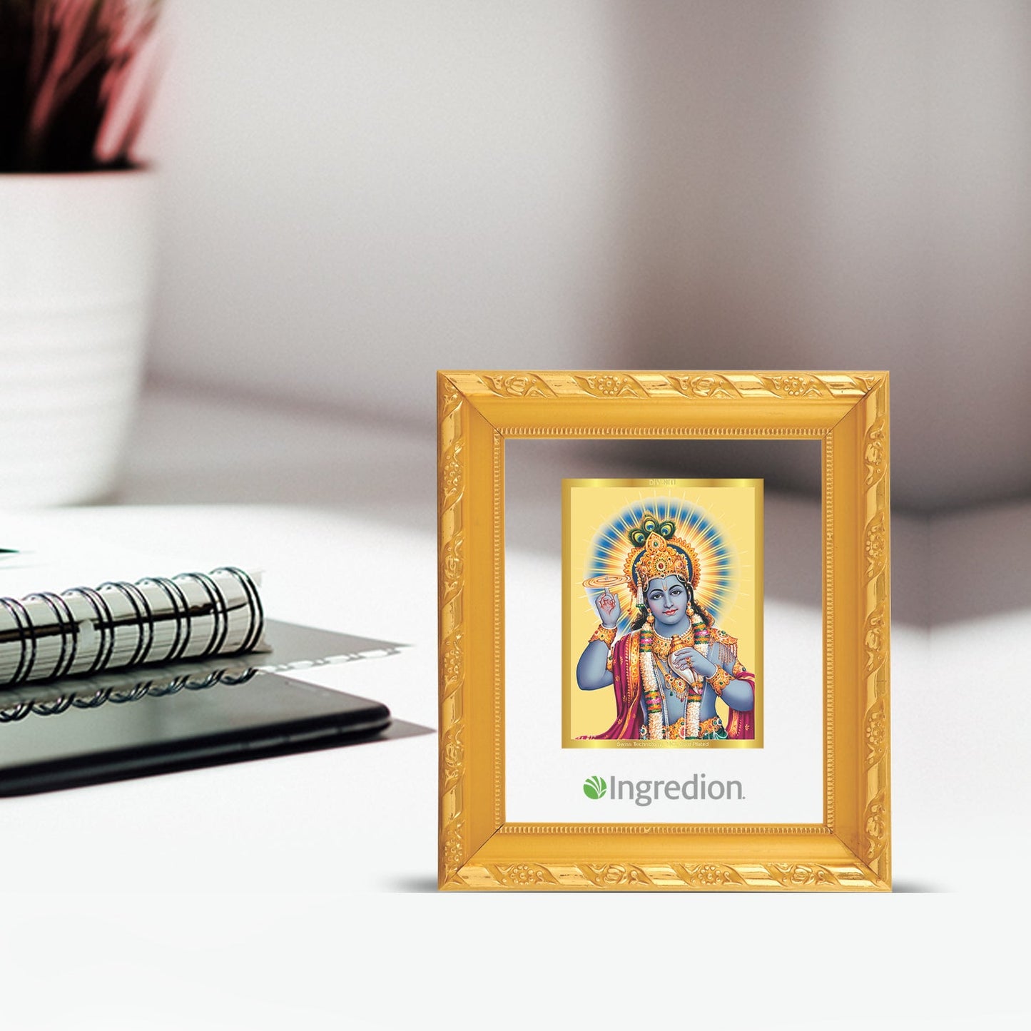 24K Gold Krishna Photo Frame for Corporate Gifting
