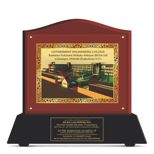 24K Gold Plated MDF Memento for Corporate Gifts