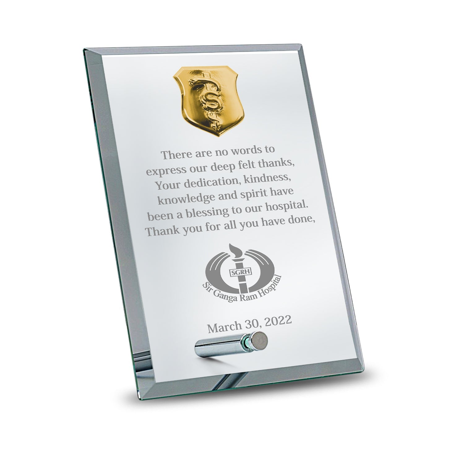 24K Gold Plated Acrylic Trophy for Corporate Gifting