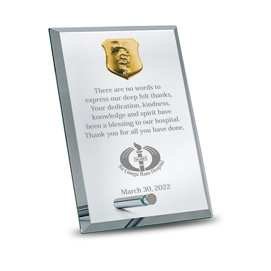 24K Gold Plated Acrylic Trophy for Corporate Gifting