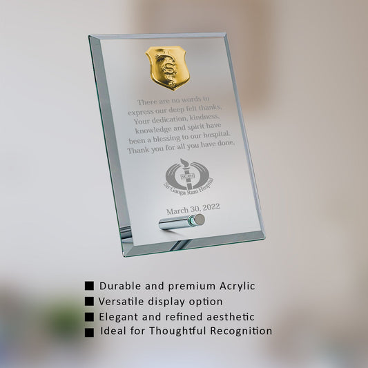 24K Gold Plated Acrylic Trophy for Corporate Gifting