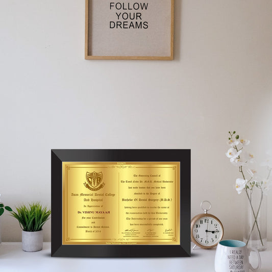 24K Gold Plated Custom Certificate for Students