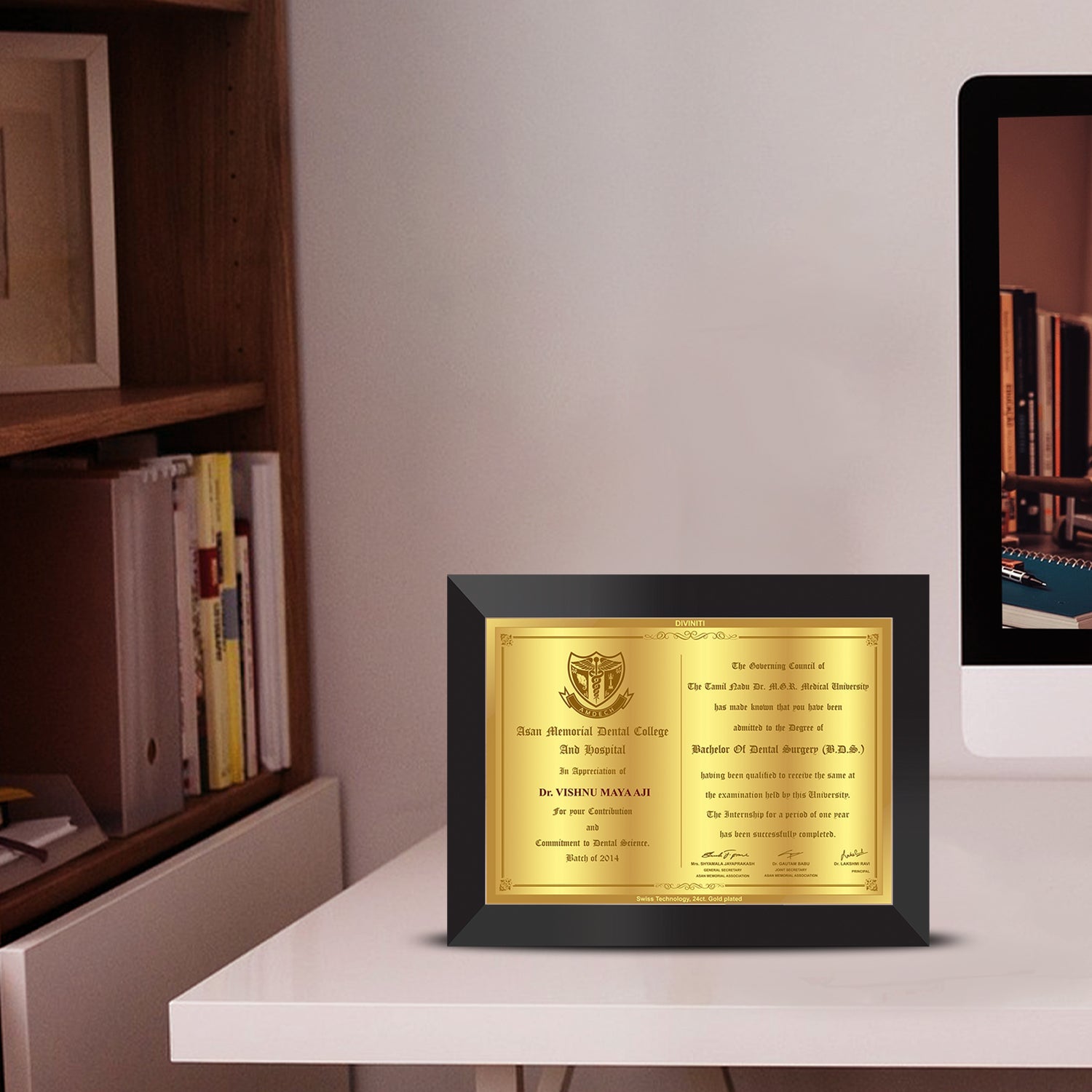 24K Gold Plated Custom Certificate for Students