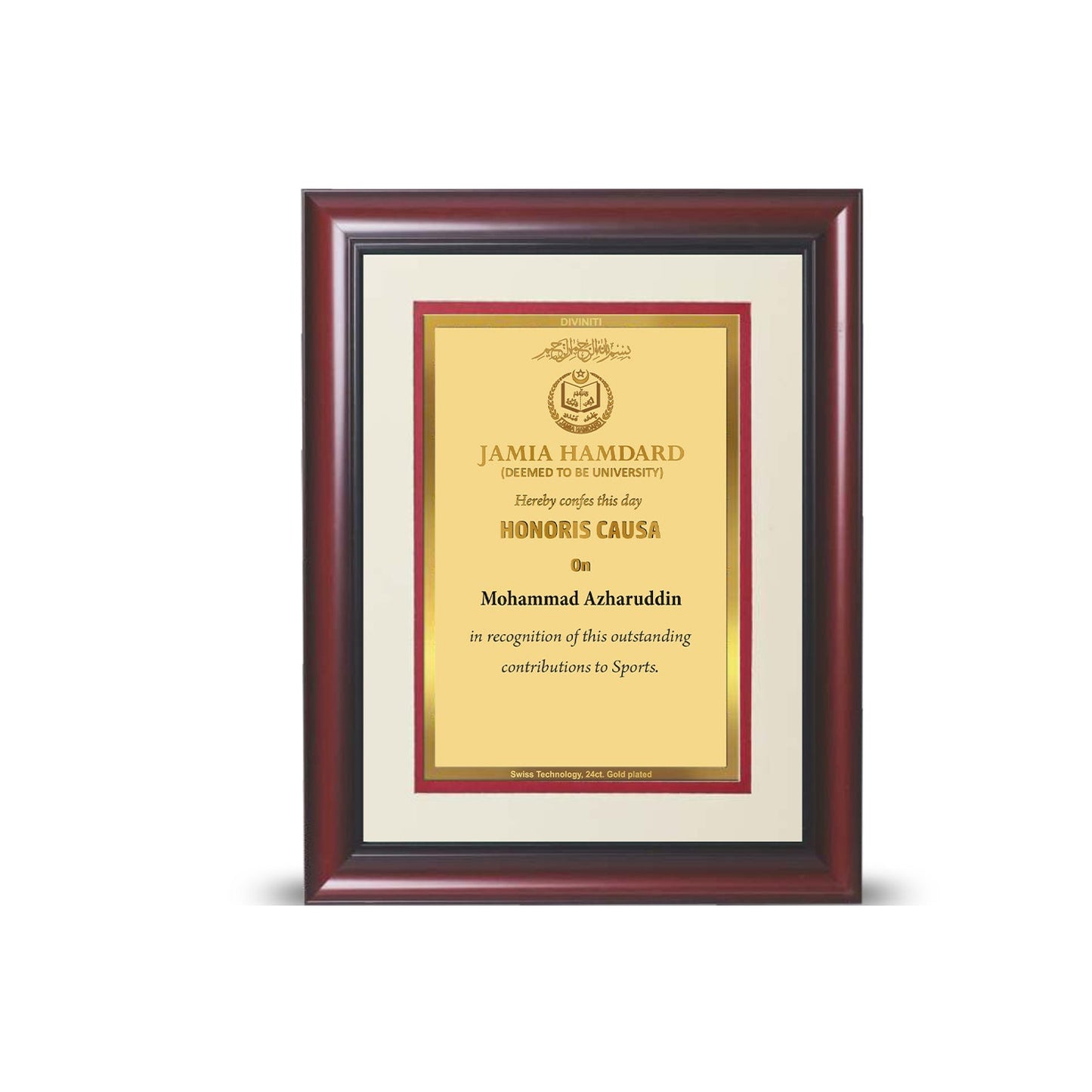 24K Gold Plated Custom Certificate for Universities