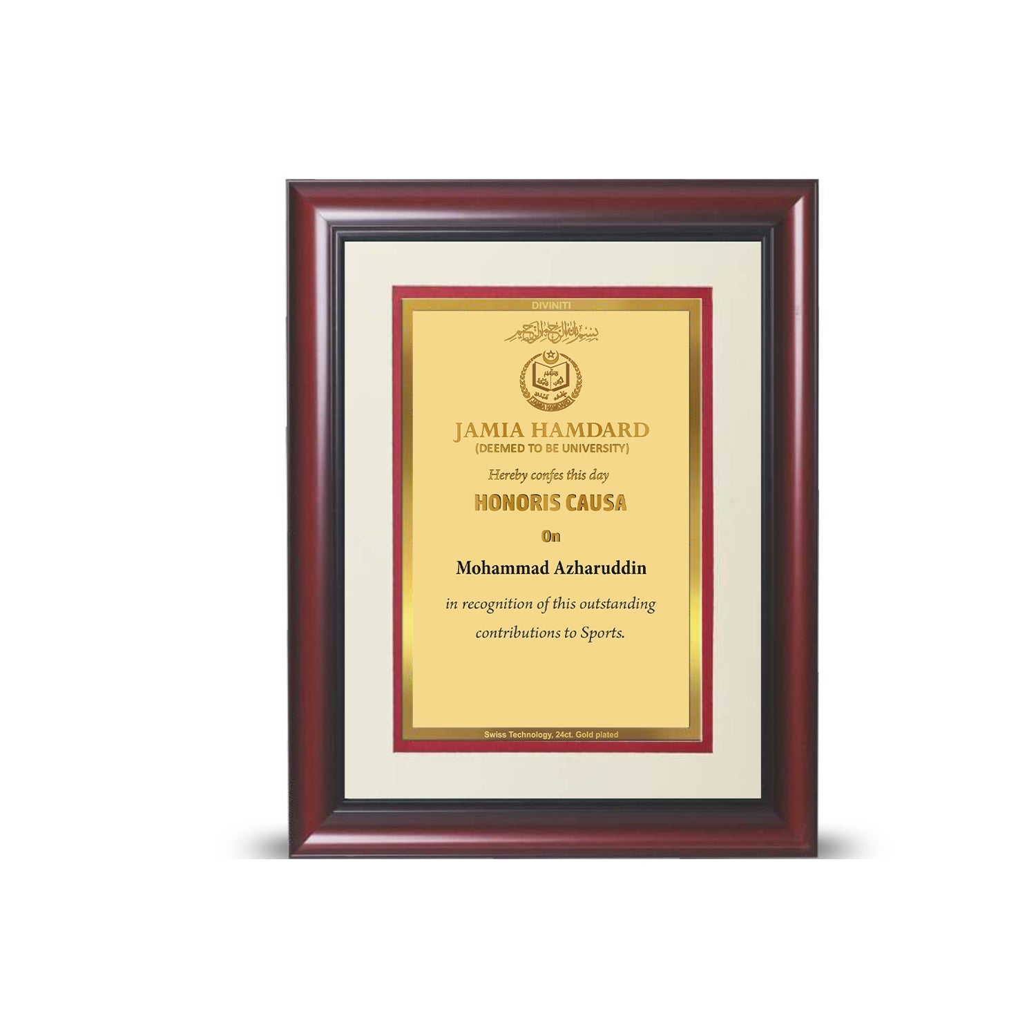 24K Gold Plated Custom Certificate for Universities