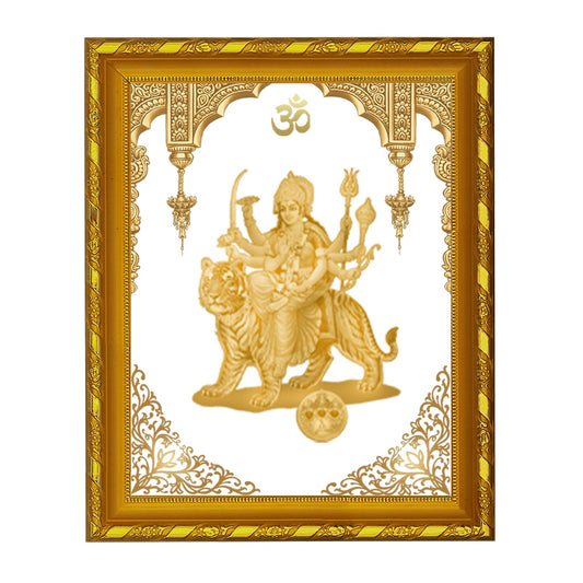 24K Gold Plated Durga Mata Frame for Home Decor