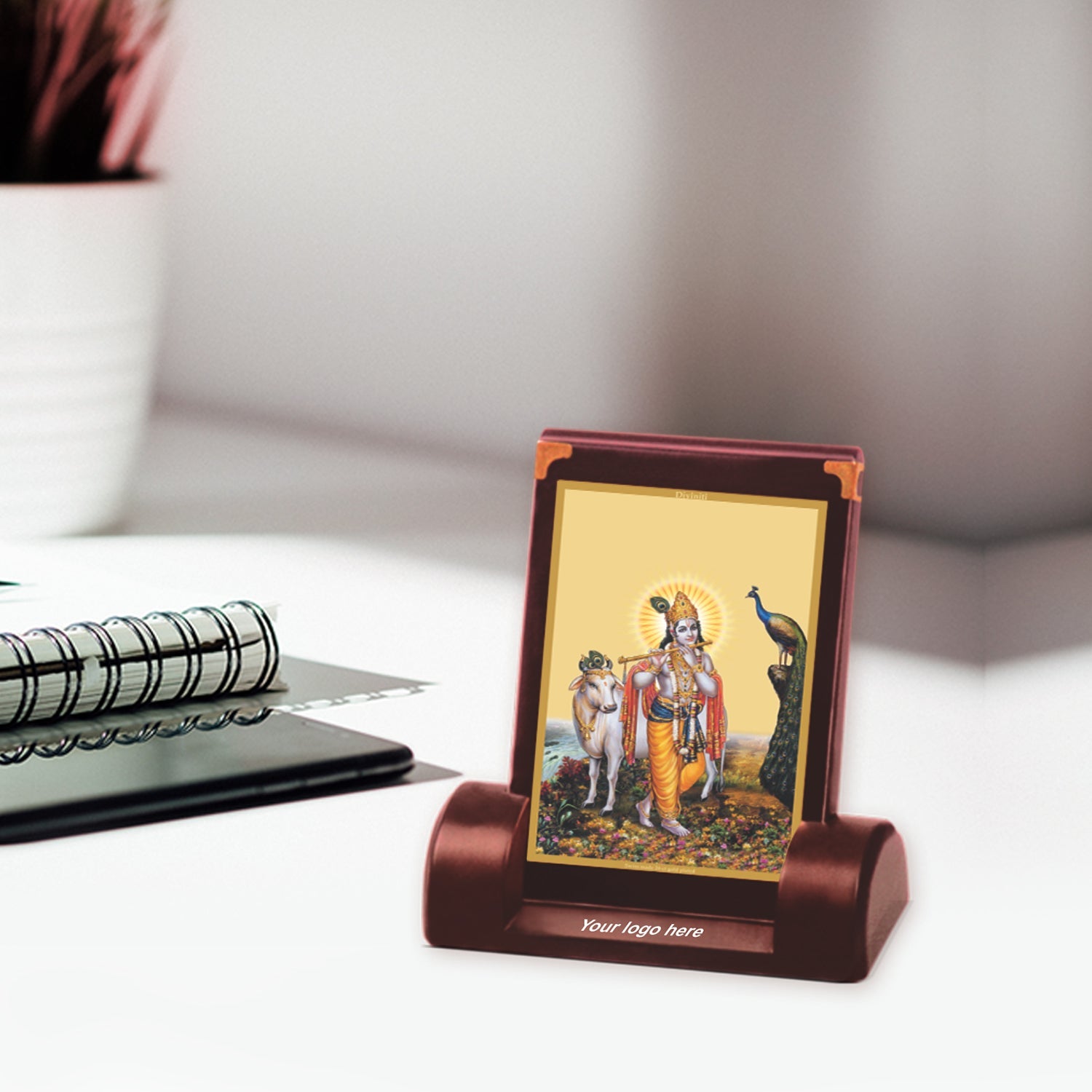 24K Gold Plated Krishna Photo Frame for Corporate Gifts