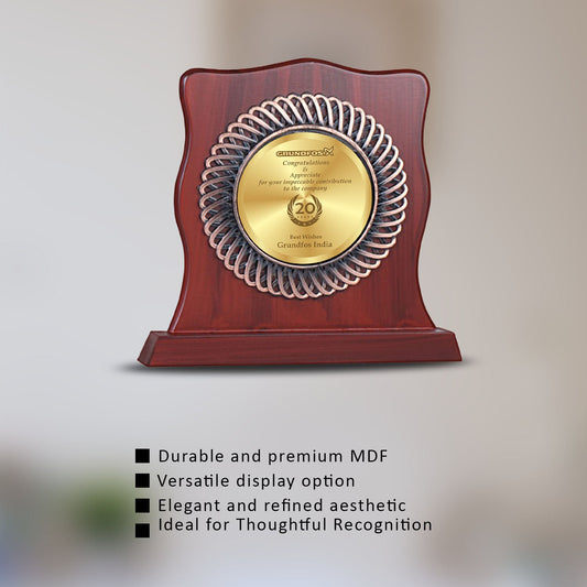 24K Gold Plated MDF Memento for Corporate Gifts