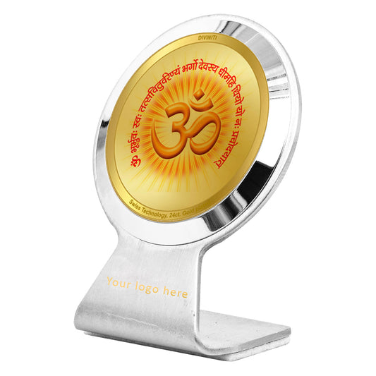 24K Gold Plated Om Gayatri Mantra Photo Frame