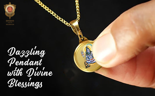 Diviniti 24K Double sided Gold Plated Pendant SHIVA & OM|22 MM Flip Coin (1 PCS)