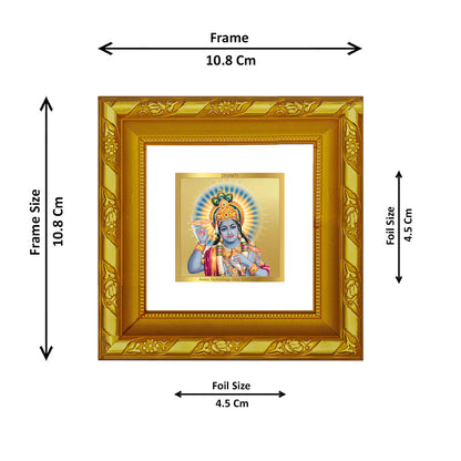 DIVINITI 24K Gold Plated Lord Vishnu Photo Frame For Living Room, Puja, Festive Gift (10.8 X 10.8 CM)