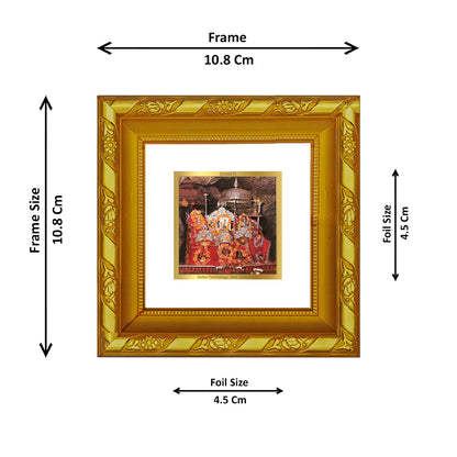 DIVINITI 24K Gold Plated Mata Ka Darbar Photo Frame For Home Decor, Navratri Puja (10.8 X 10.8 CM)
