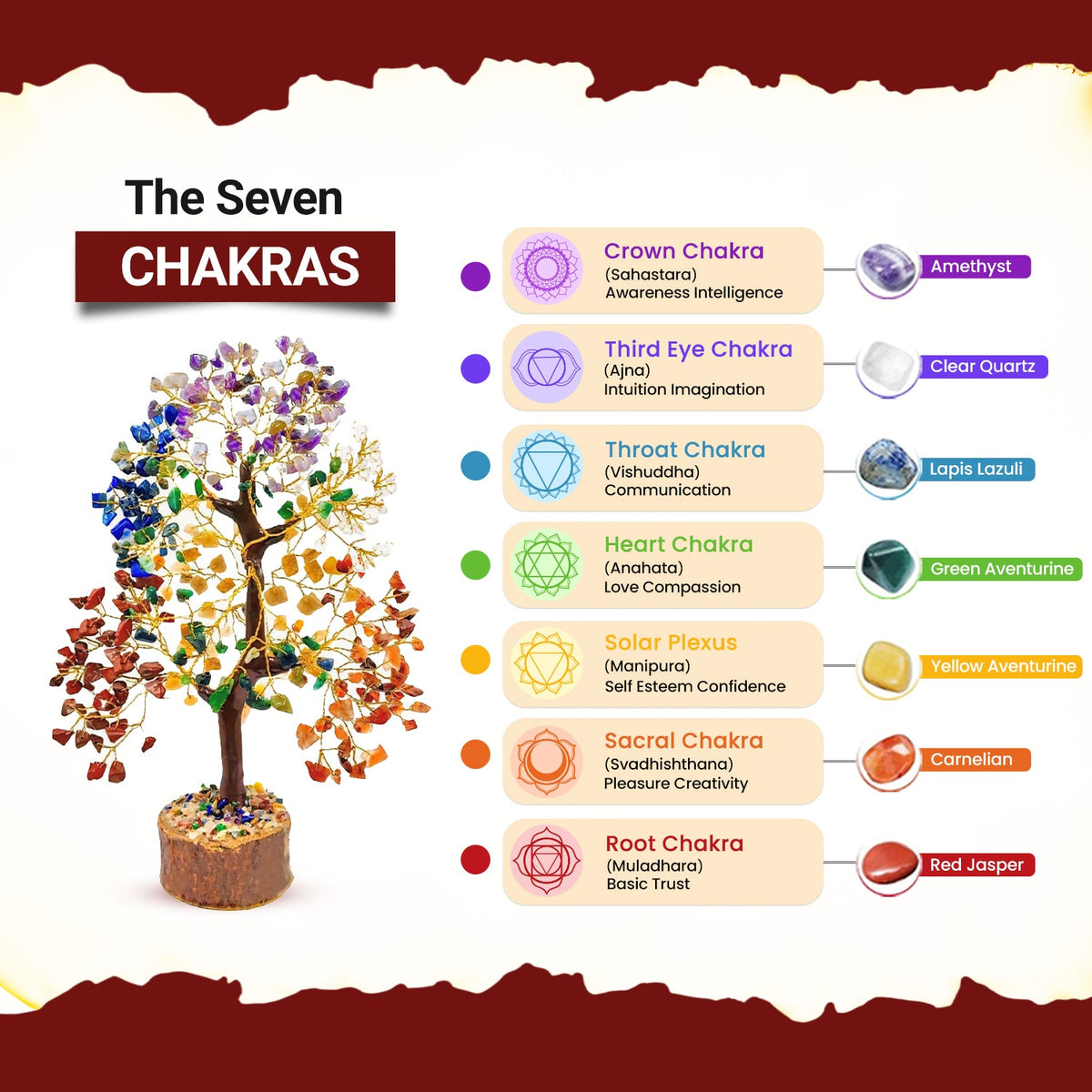 7 Chakra Tree (300 Beads) – Attract Positivity, Reduce Stress & Improve Daily Life Energy