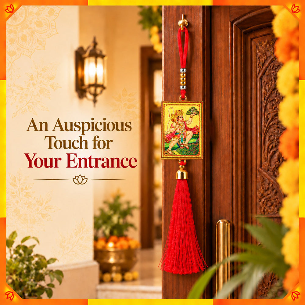 Hanuman Ji Hanging Dangler with Red Tassel | Spiritual Car & Home Hanging | Devotional Gift