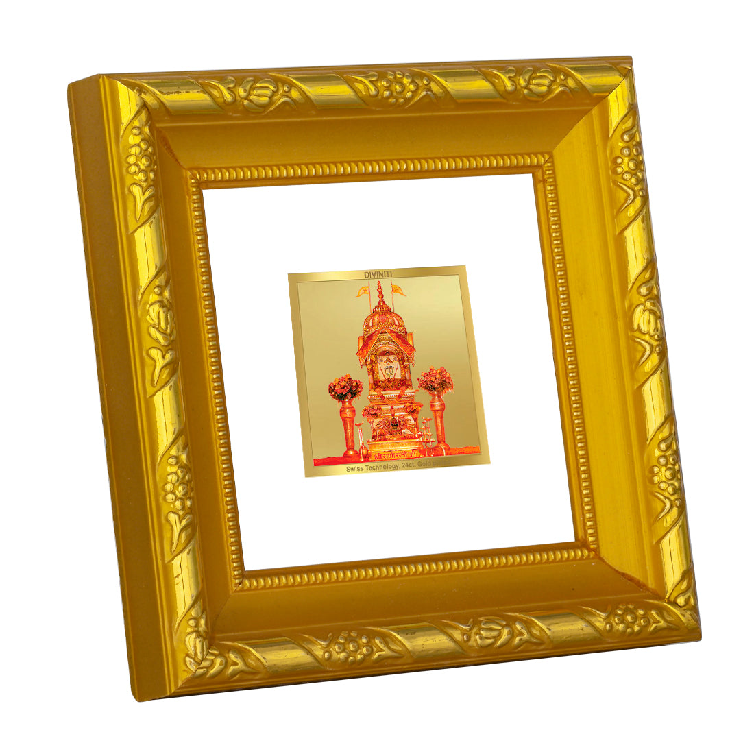 DIVINITI 24K Gold Plated Rani Sati Photo Frame For Home Decoration, Table, Gift (10.8 X 10.8 CM)