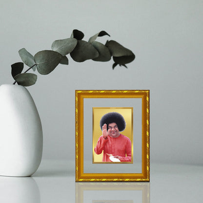 DIVINITI 24K Gold Plated Sathya Sai Baba Photo Frame For Home Decor, Puja Room, Festival (21.5 X 17.5 CM)