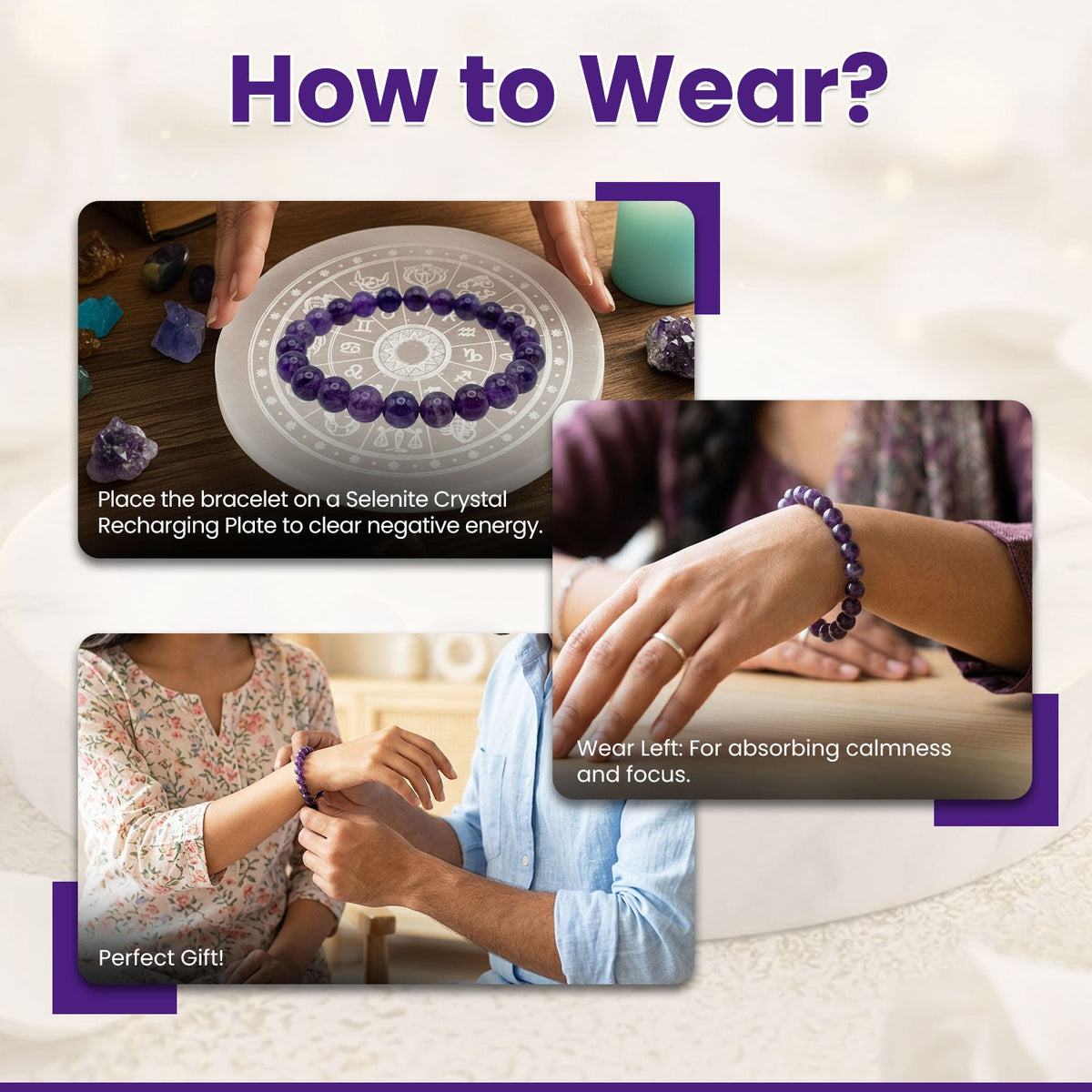 Amethyst AAA Bracelet Meditation & Concentration