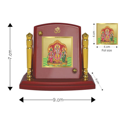 Diviniti 24K Gold Plated Murugan Valli For Car Dashboard, Home Decor, Worship (7 x 9 CM)