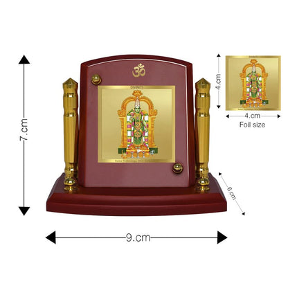 Diviniti 24K Gold Plated Devi Meenakshi Frame For Car Dashboard, Home Decor Showpiece, Worship (7 x 9 CM)