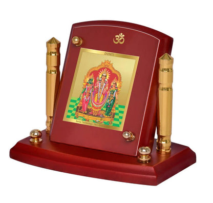 Diviniti 24K Gold Plated Murugan Valli For Car Dashboard, Home Decor, Worship (7 x 9 CM)