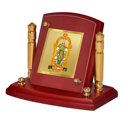 Diviniti 24K Gold Plated Devi Meenakshi Frame For Car Dashboard, Home Decor Showpiece, Worship (7 x 9 CM)