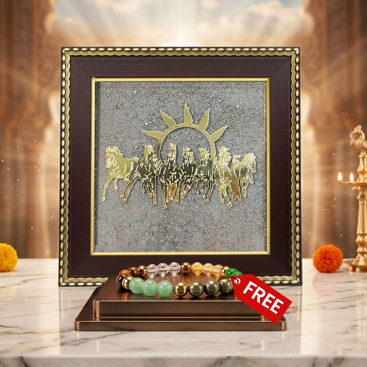 7 Horses Yantra for Wealth & Success + FREE Money Magnet Bracelet