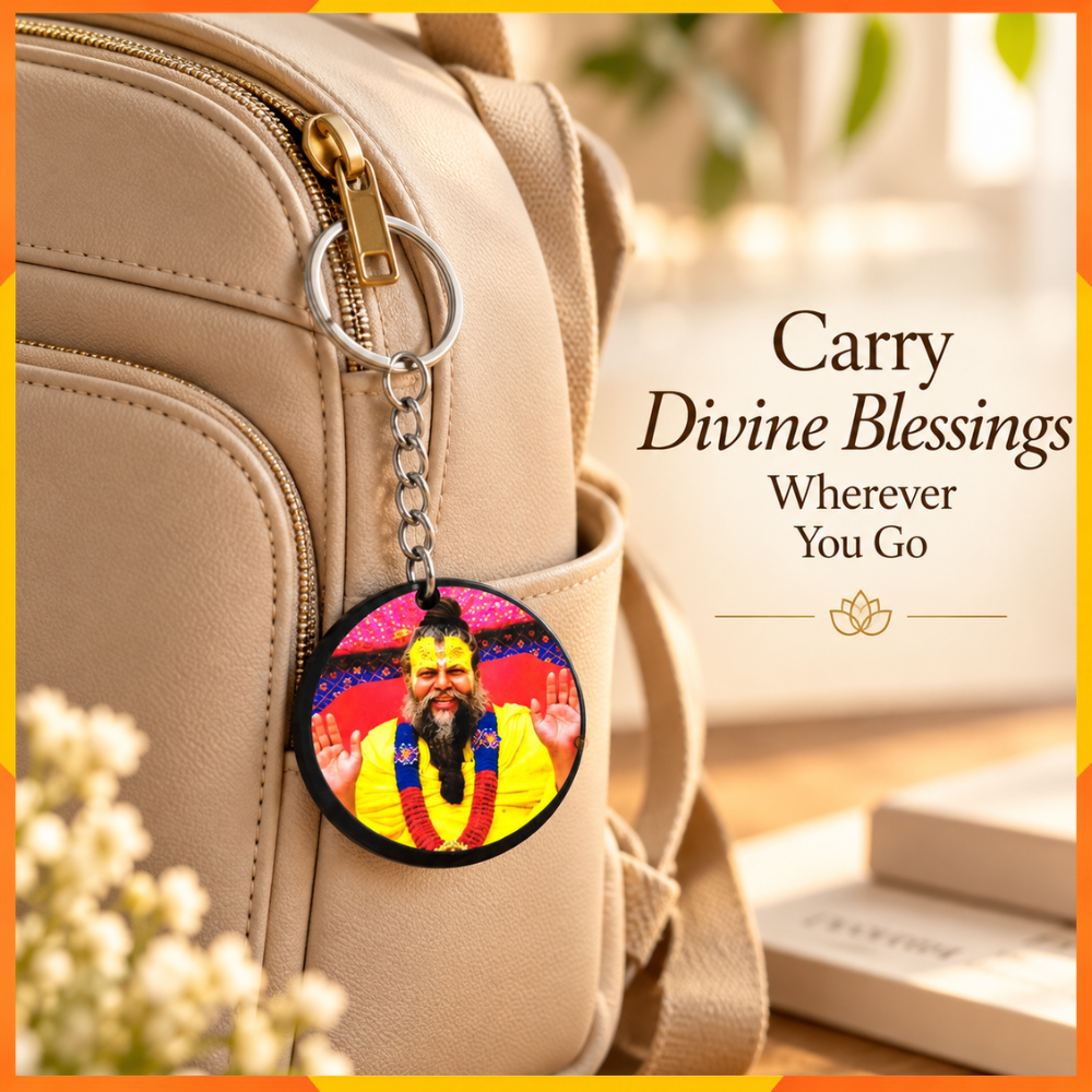 Premanand Ji Maharaj Round Keychain | Devotional Key Ring | Gift