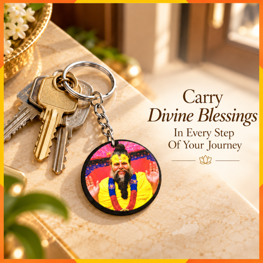 Premanand Ji Maharaj Round Keychain | Devotional Key Ring | Gift