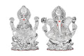 DIVINITI 999 Silver Plated Laxmi Ganesha Idol For Home Decor, Worship, Festival Gift (9.5 X 6.5 CM)