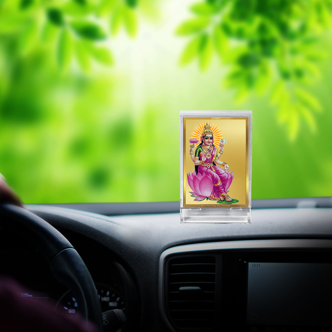 Aadi Lakshmi Gold Frame for Car & Home Decor