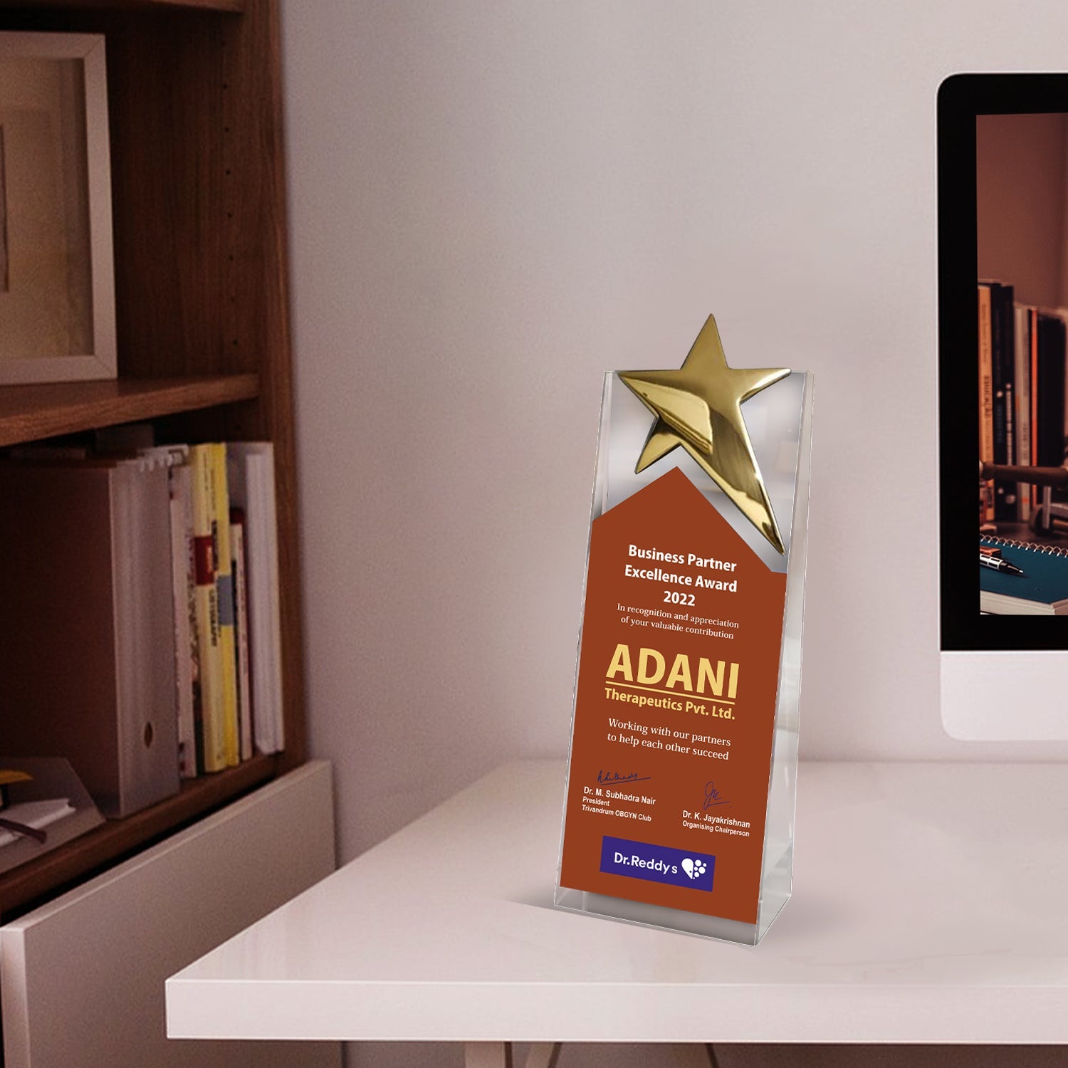 Acrylic Trophy with Metal Star | Custom Corporate Gifts