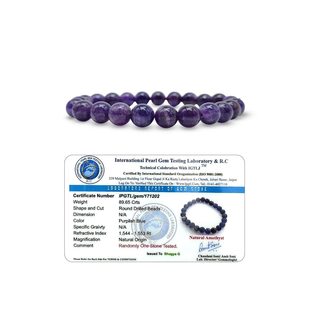 Amethyst AAA Bracelet Meditation & Concentration