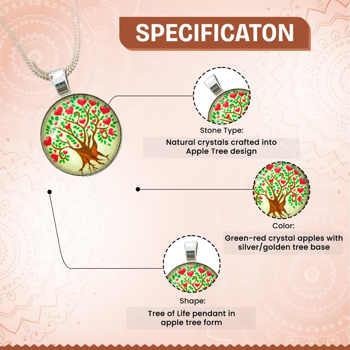 Apple Tree Crystal Pendant