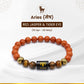 Aries (मेष राशि) Zodiac Red Jasper & Tiger Eye Crystal Bracelet