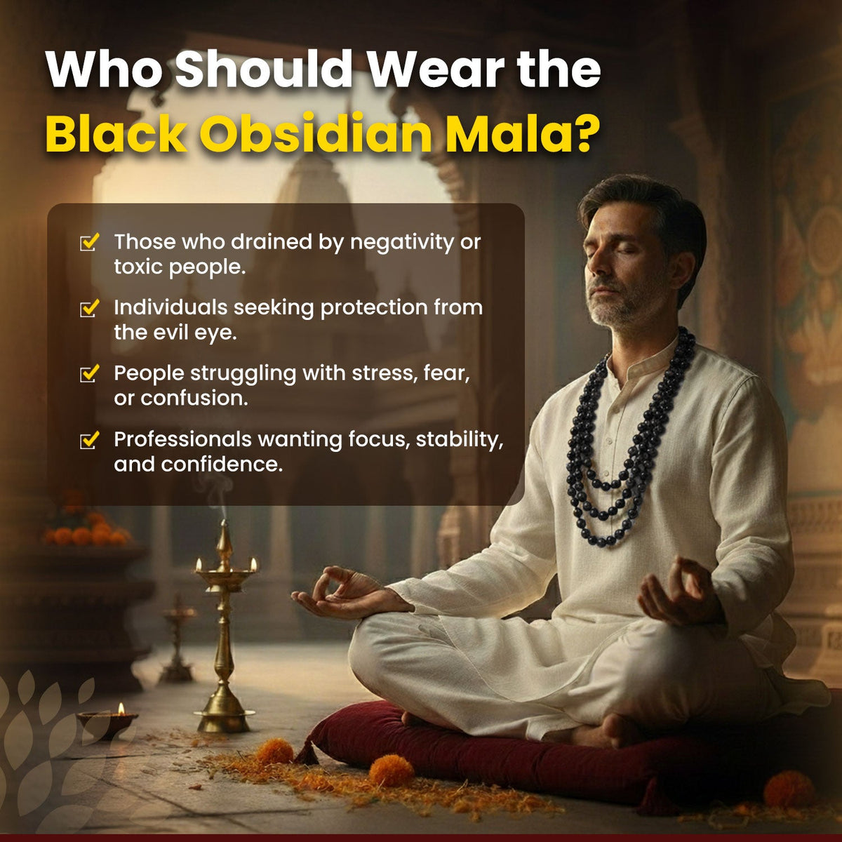 Black Obsidian Mala
