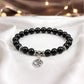 Black Obsidian Om Charm Bracelet