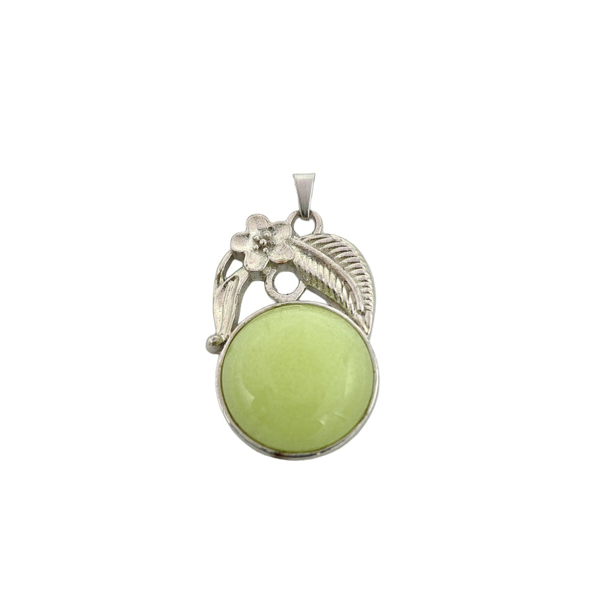 Bowenite Crystal Round Pendant