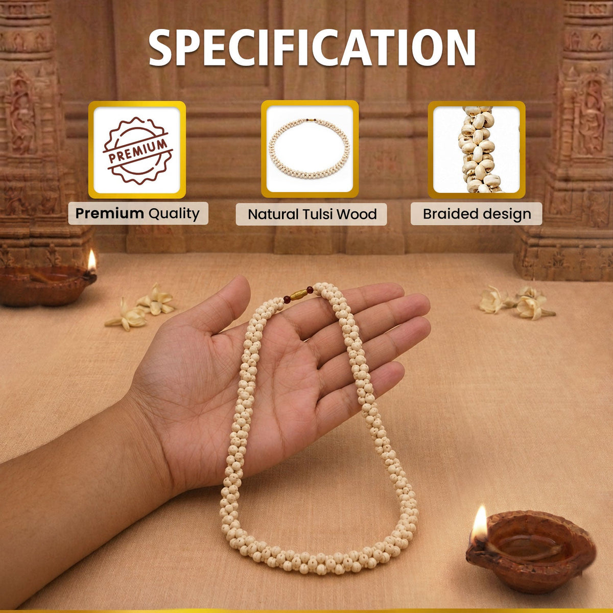 Braided Tulsi Mala