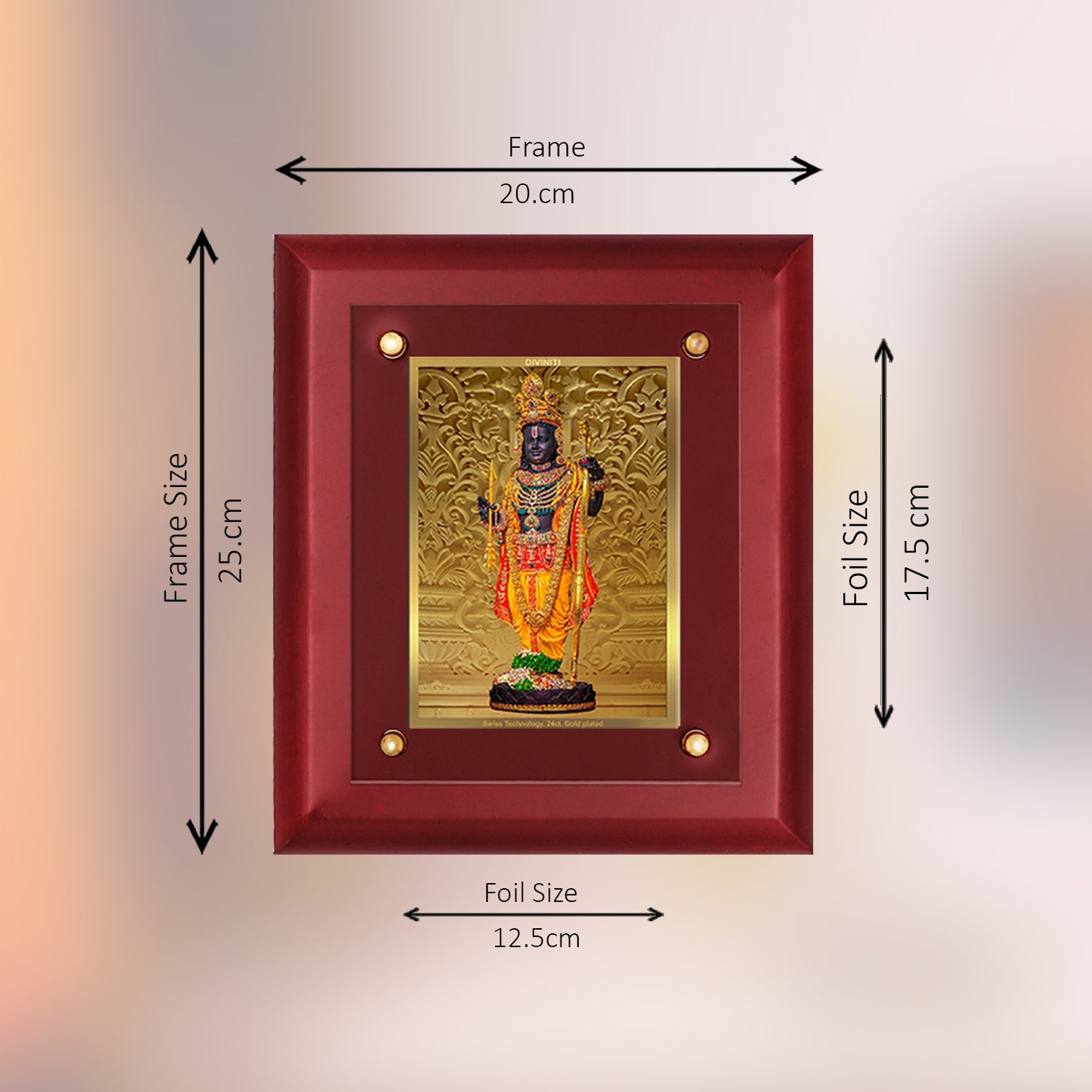 Buy 24K Gold Plated Ram Lalla Photo Frame