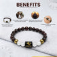 Capricorn (मकर राशि) Zodiac Garnet & Milky Quartz Crystal Bracelet