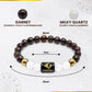 Capricorn (मकर राशि) Zodiac Garnet & Milky Quartz Crystal Bracelet